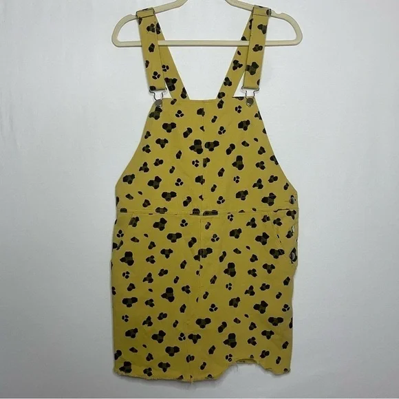 Entro Boho Leopard Pinafore Jumper Overalls Mini Dress - Picture 4 of 15
